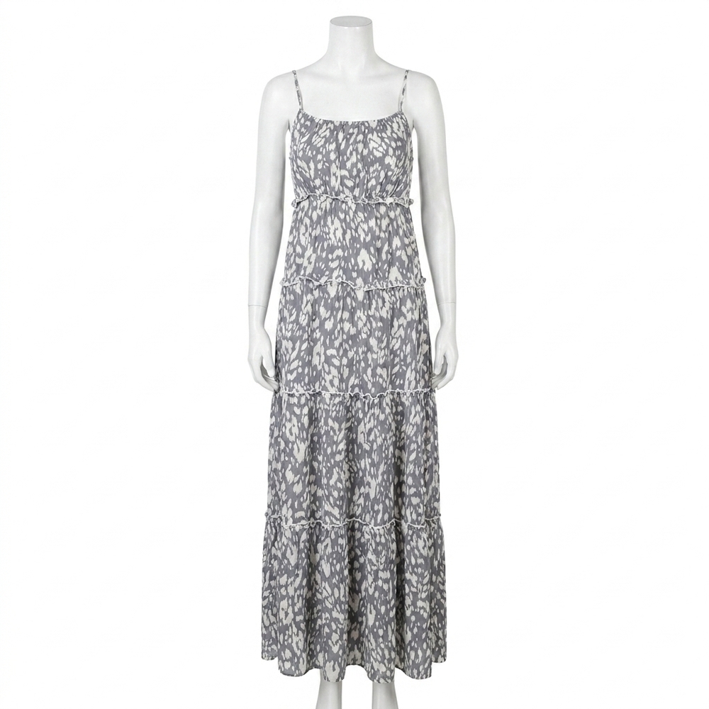 NEW KORI patterned maxi dress in silver blue